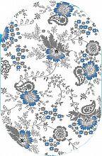 Овальный ковер Люберецкий с цветами Графит 30760-28 ОВАЛ