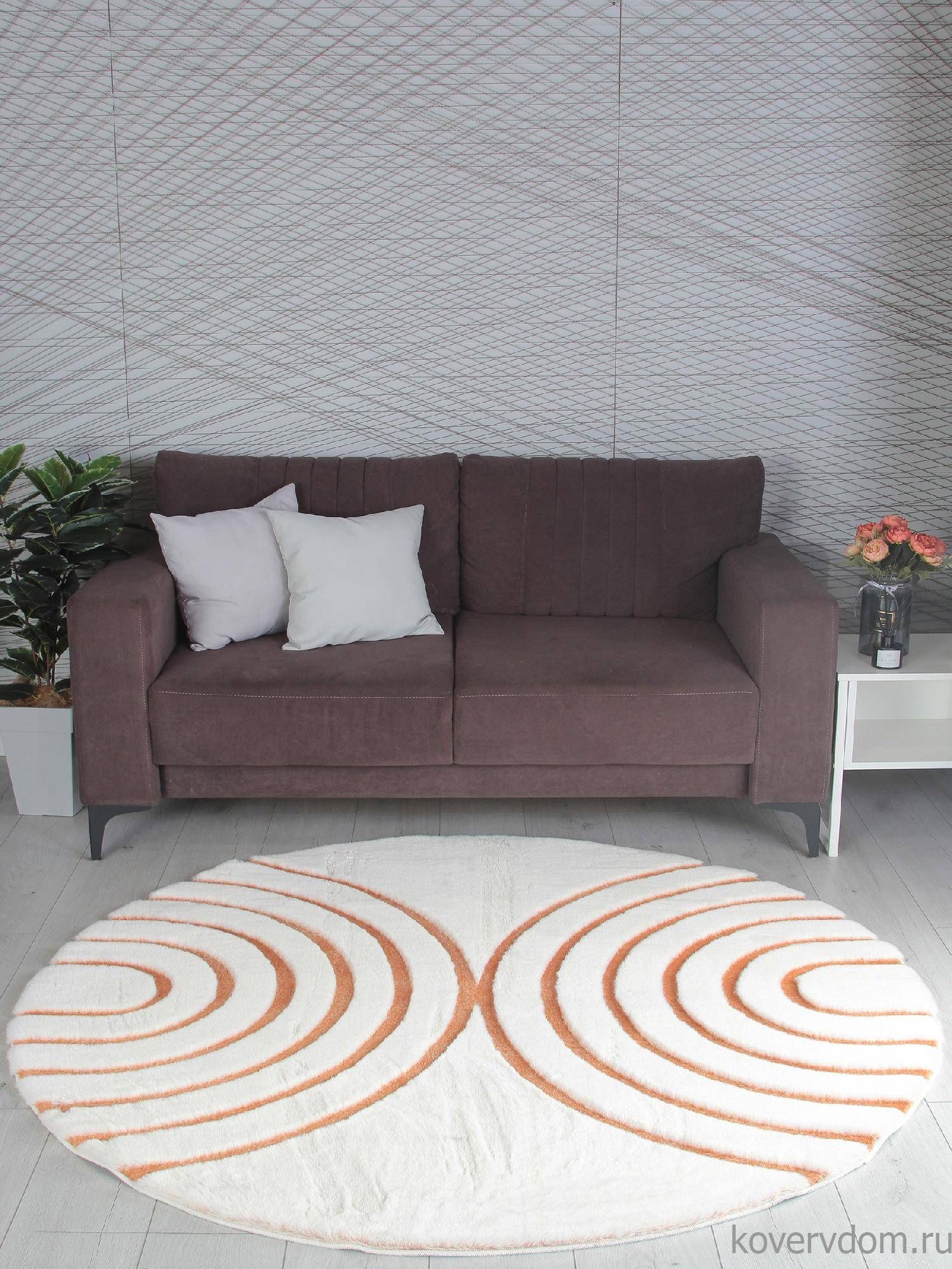 Ковер RABBIT CARVING PX4005 CREAM / TERRA Круг